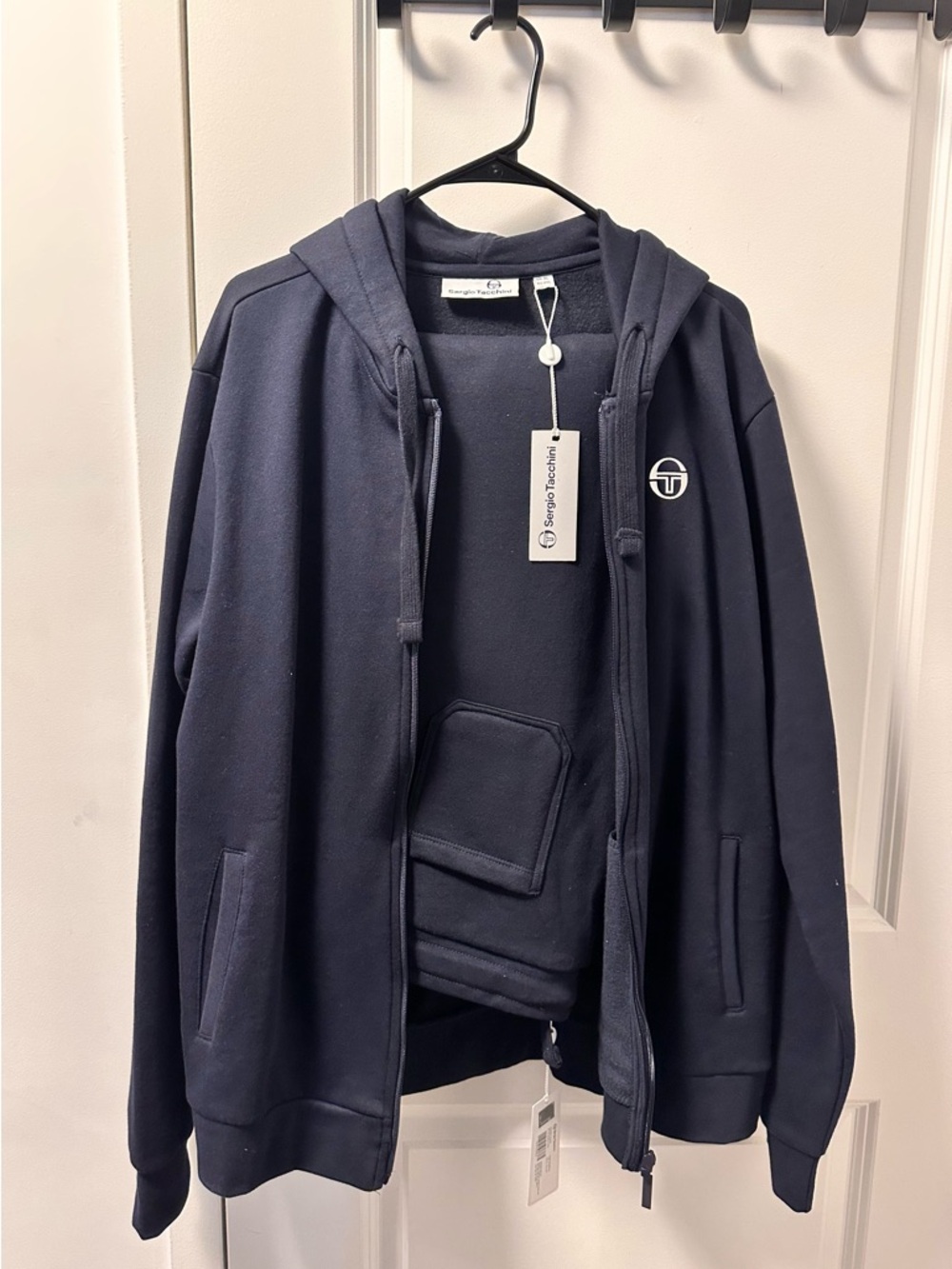 Sergio Tacchini Dark Navy Full-Zip Hoodie with Logo XL